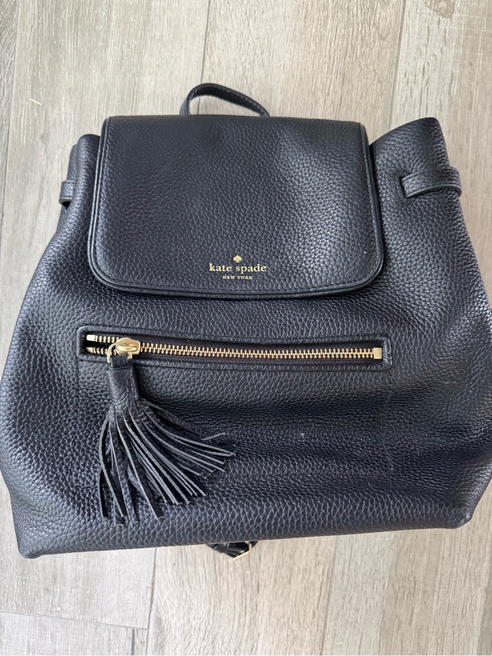 Kate Spade Chester Street Kacy Black Leather Backpack Cow Leather Pebbled
